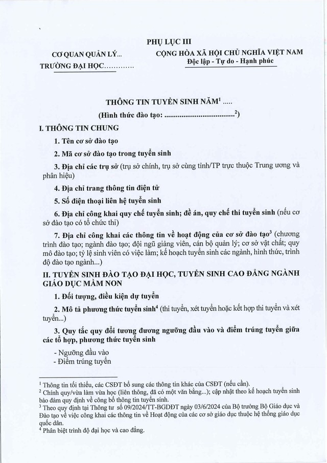 Thông tư 06/2025/TT-BGDĐT sửa đổi, bổ sung Quy chế tuyển sinh đại học, tuyển sinh cao đẳng Giáo dục Mầm non- Ảnh 9. Thông tư 06/2025/TT-BGDĐT sửa đổi, bổ sung Quy chế tuyển sinh đại học, tuyển sinh cao đẳng Giáo dục Mầm non- Ảnh 9.